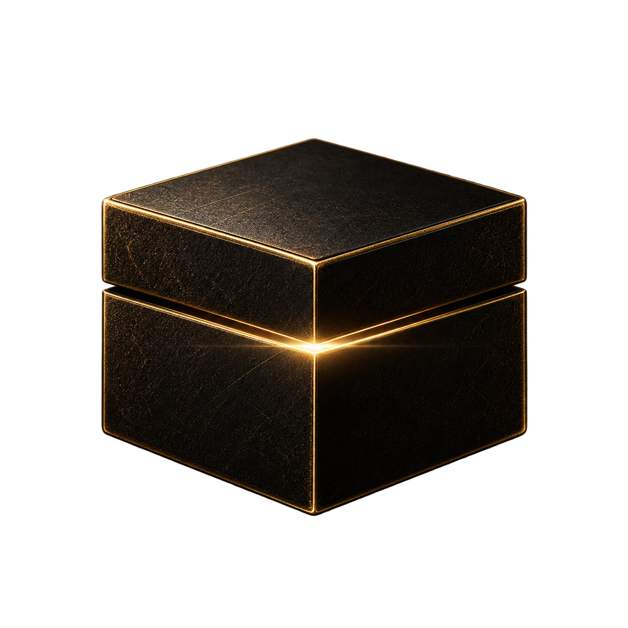 Caixa Premium preta com acabamento dourado
